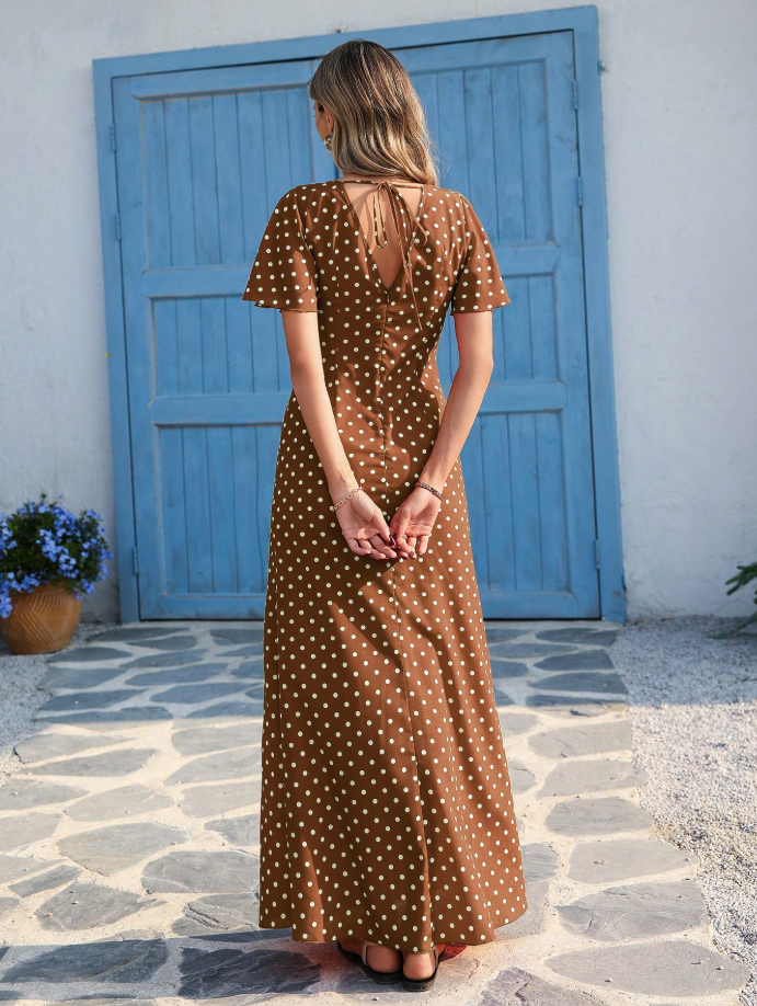 Polka Dot Maxi Dress – Riviera Elegance