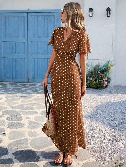 Polka Dot Maxi Dress – Riviera Elegance