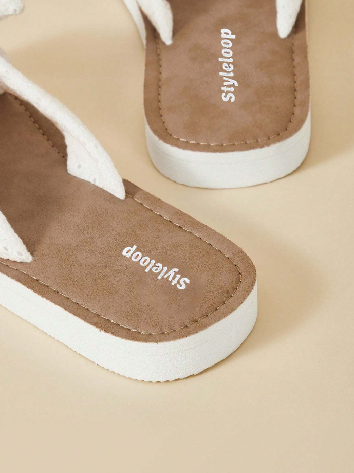Bow Decor Cross Strap Slippers