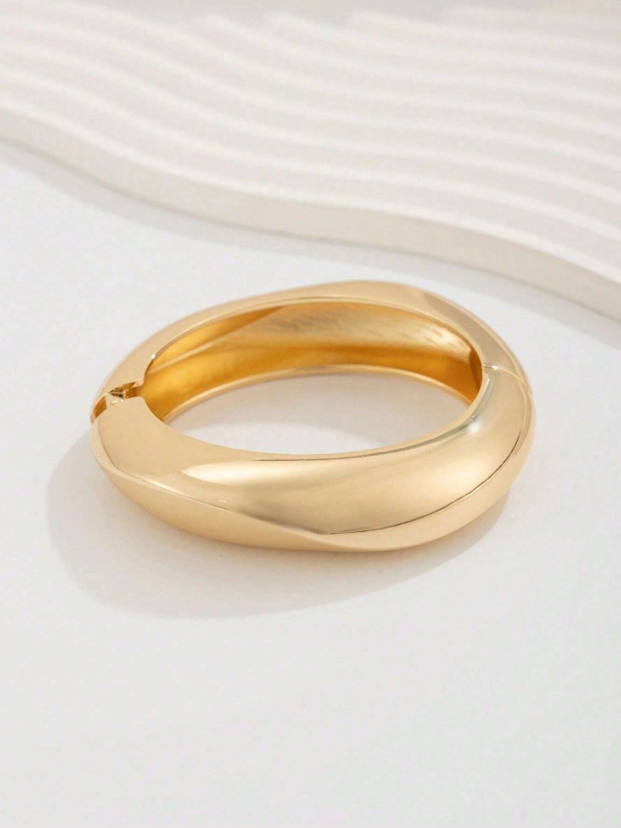 Asymmetrical Gold Statement Bracelet