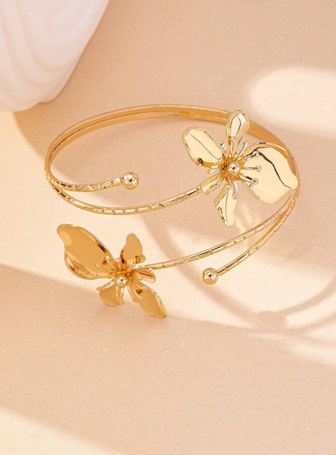 Golden Floral Arm Cuff&nbsp;