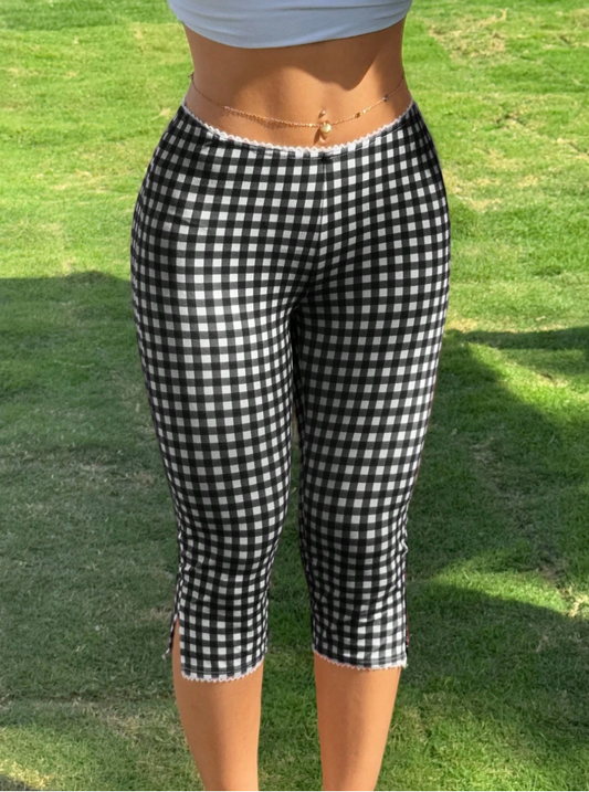 Women's Plaid Knitted Elastic Leggings