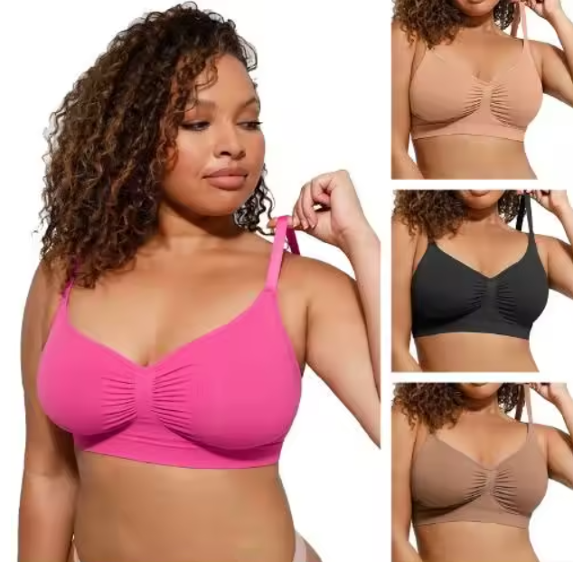 Women's Seamless Black Bralette - 2XL Comfort Fit