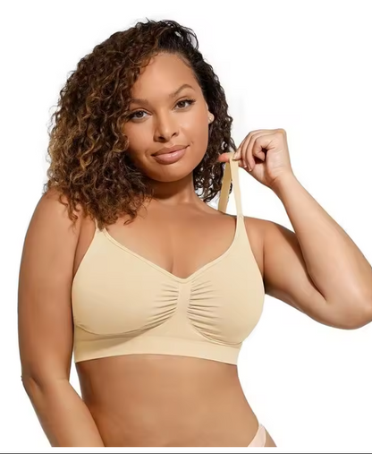 Women's Seamless Black Bralette - 2XL Comfort Fit