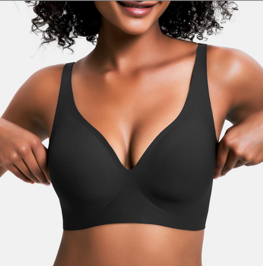Women's Seamless Black Wire-Free Bralette