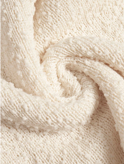 Off-Shoulder Textured Knit Mini Dress