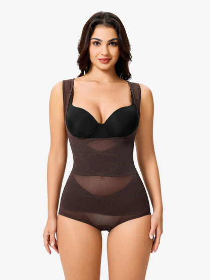 Women Mesh Open Bust Full Body Shapewear