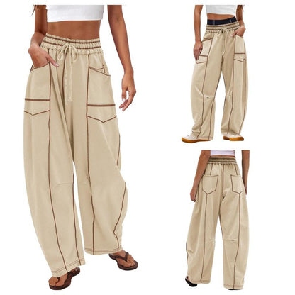 Contrast Stitch Cargo Pants