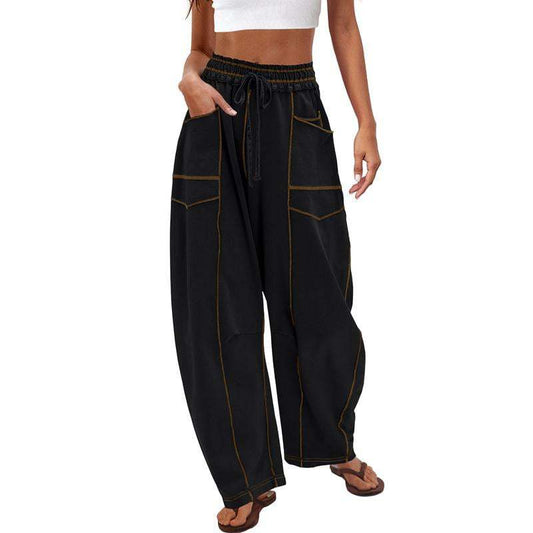 Contrast Stitch Cargo Pants