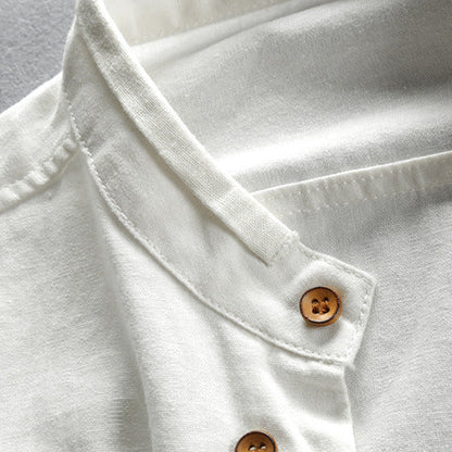 Japan-Style Linen Long Sleeved Shirt