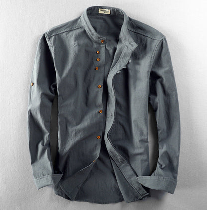 Japan-Style Linen Long Sleeved Shirt