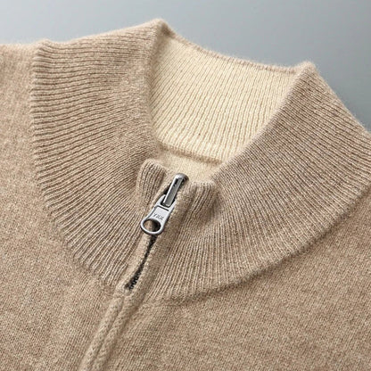 Cashmere Zipper Cardigan
