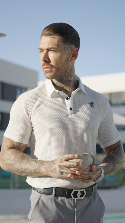 Prestigio: Wrinkle-Free Textured Slim Fit Polo