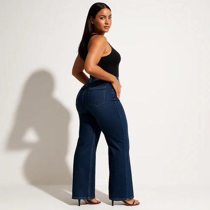 High-Waisted Wide-Leg Light Wash Jeans